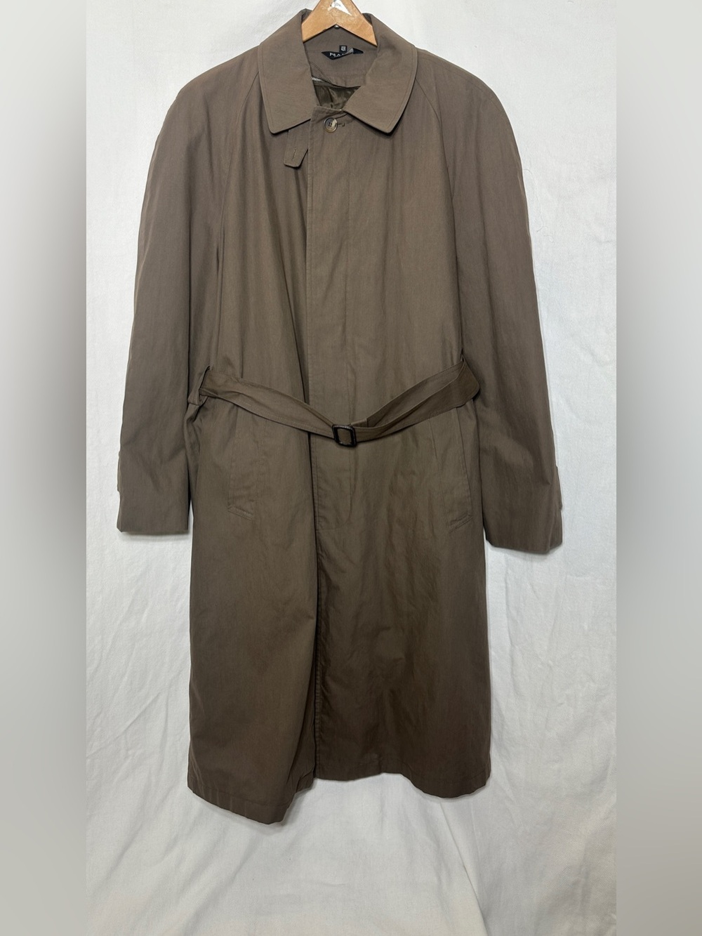 Jos. A. Bank Men's Olive-Brown Single-Breasted Trench Coat with Belt